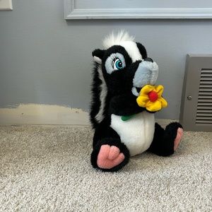 Disney~Bambi’s~FLOWER the Skunk Plush With Yellow Flower 9” HTF